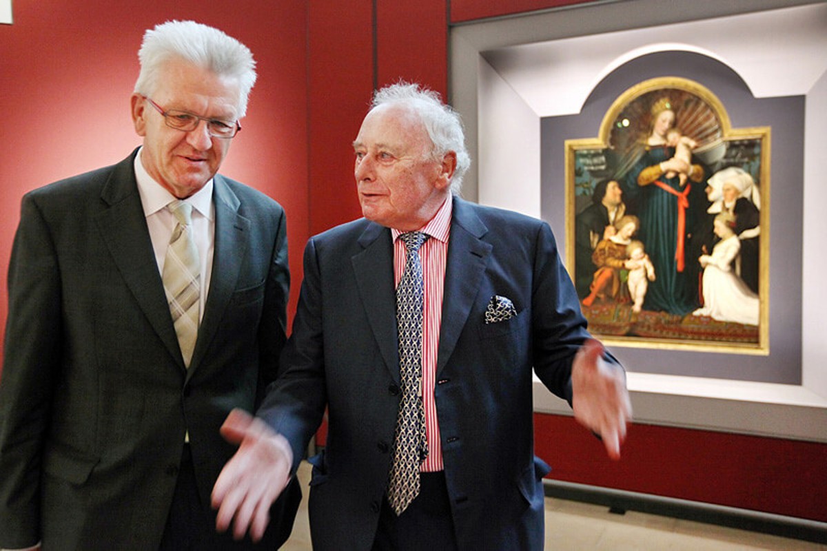 Winfried Kretschmann, Minister-President of Baden-Württemberg, and Reinhold Würth in Johanniterkirche in Schwäbisch Hall, 2012